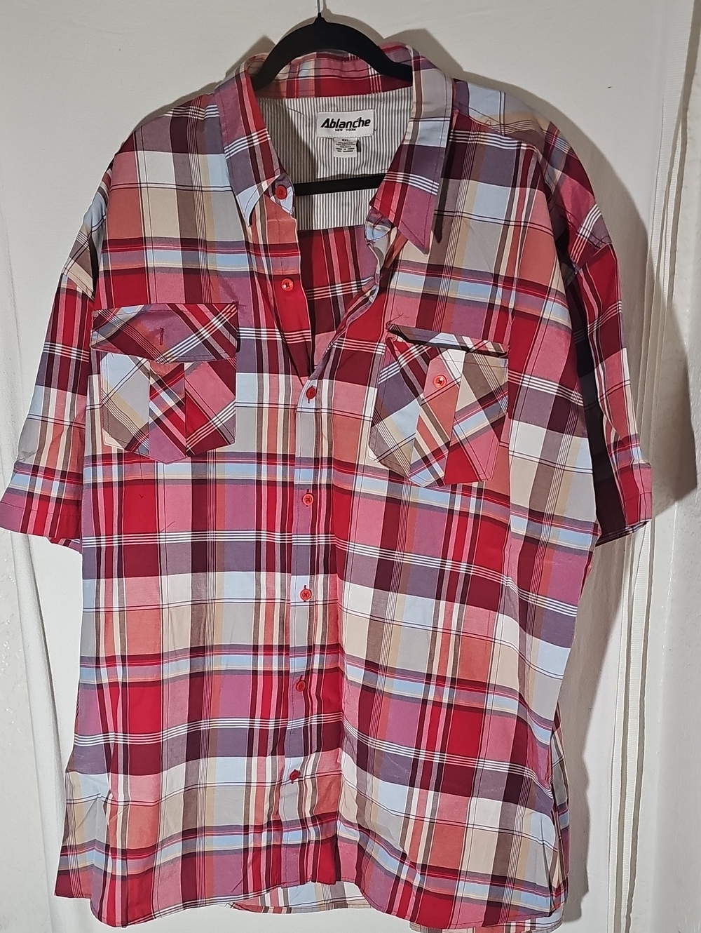 Avalanche Red Plaid Short-Sleeve Button-Down Shirt